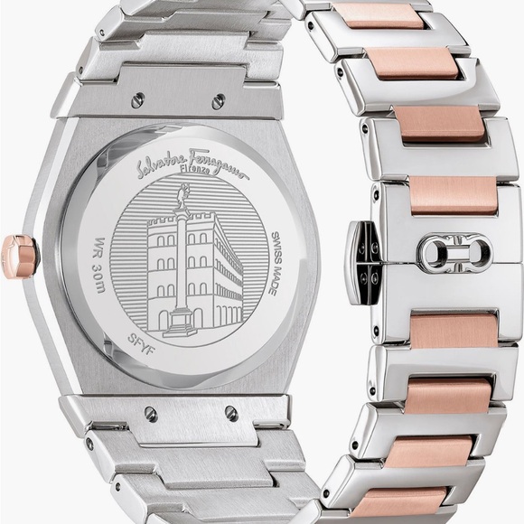 Ferragamo Watch Rose Gold & Silver with Vega Pair Bracelet 40mm - Picture 3 of 3